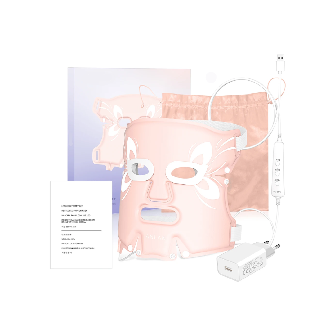 Facial LED Mask 5 Colors, Light Therapy, Waterproof, Foldable, Soft LED Light Spa Mask