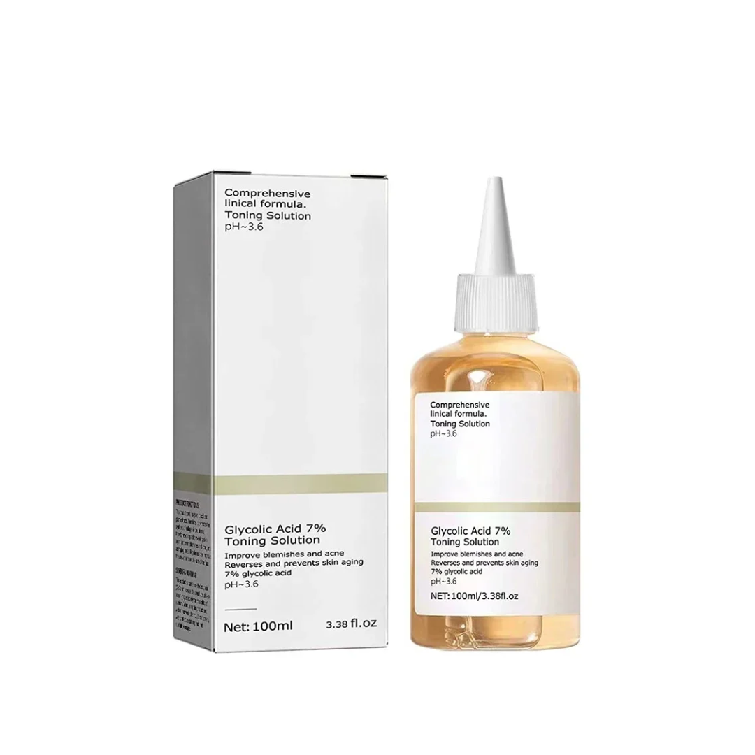 Glycolic Acid 7% Toning Solution Lifting Firming Wrinkles Dispelling Acne Lighten Pore Glow Facial Skin Care