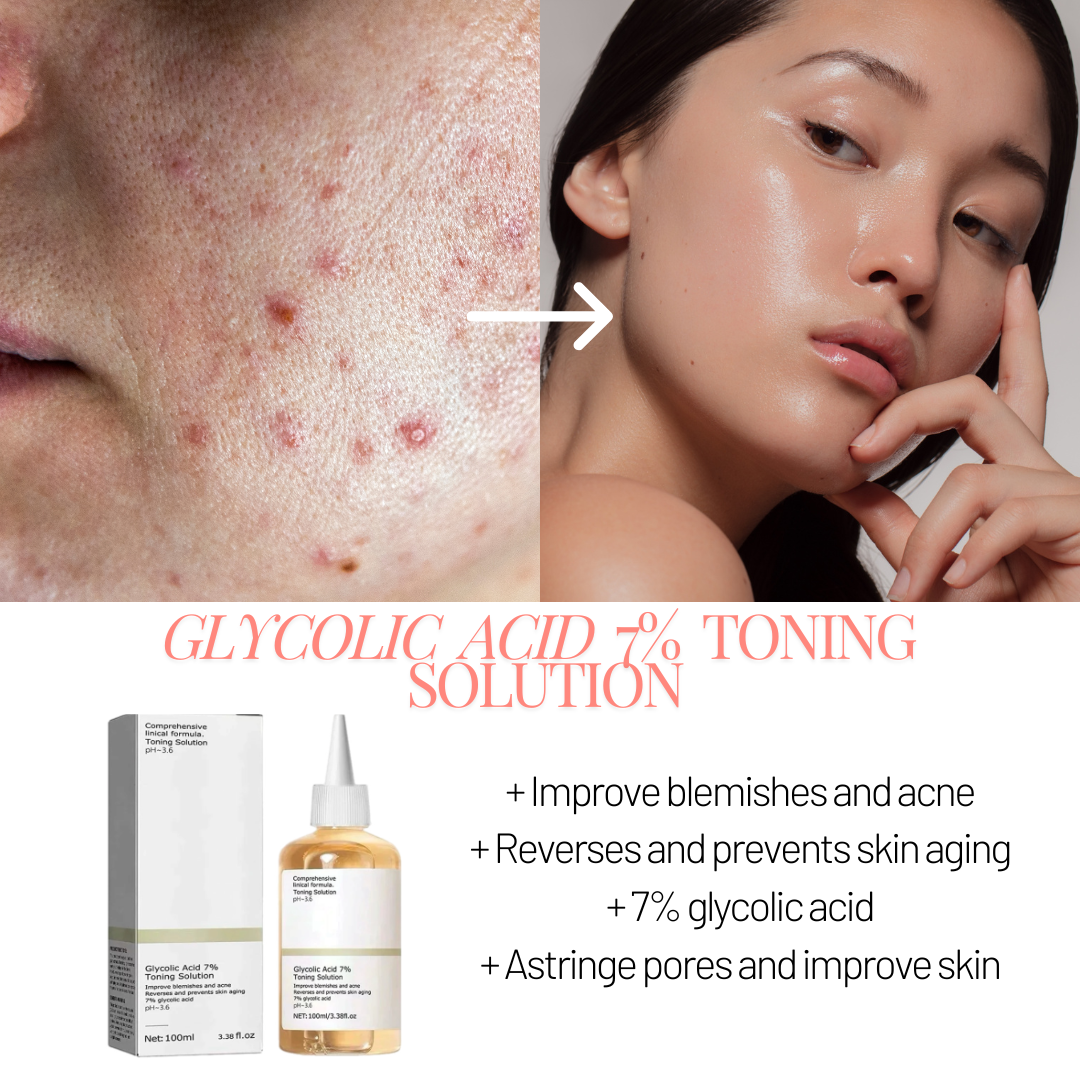 Glycolic Acid 7% Toning Solution Lifting Firming Wrinkles Dispelling Acne Lighten Pore Glow Facial Skin Care