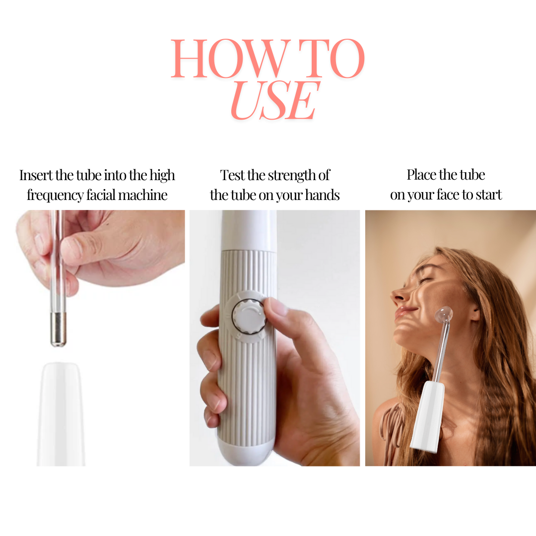 High Frequency Wand Red Light Therapy Electrotherapy Glass Tube Acne Spot Wrinkles Remover